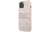 Guess Coque pour Apple iPhone 13 Mini PU 4G Stripe Rose
