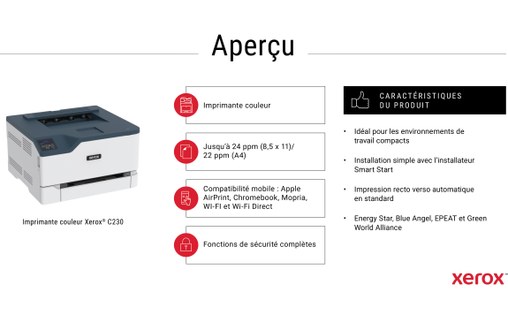 Imprimante laser Xerox C230 - WiFi, AirPrint