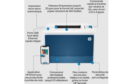 Imprimante laser HP Color LaserJet Pro 4202dn - AirPrint