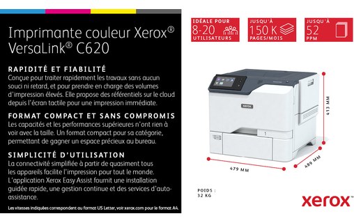 Imprimante laser Xerox VersaLink C620 - AirPrint