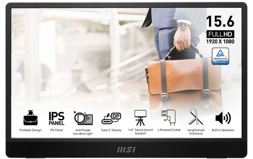 Écran 15,6" MSI PRO MP161DE E2 - USB-C/Mini HDMI