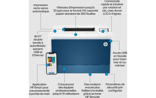 Imprimante laser HP Color LaserJet Pro 4202dw - WiFi, AirPrint, Bluetooth