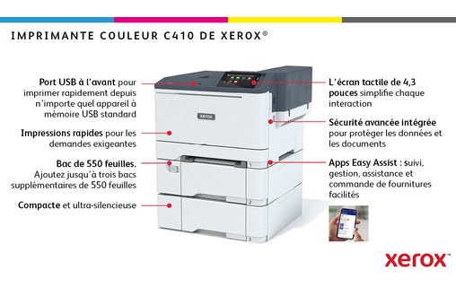 Imprimante laser Xerox C410 - AirPrint
