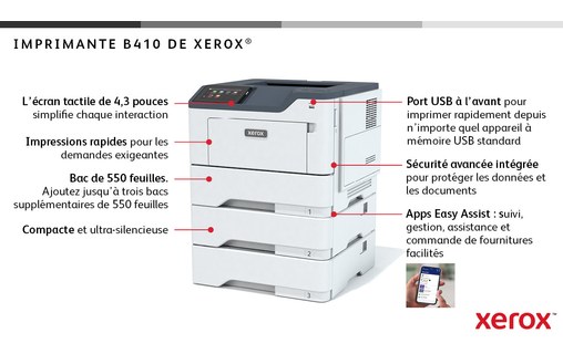 Imprimante laser Xerox B410 - AirPrint
