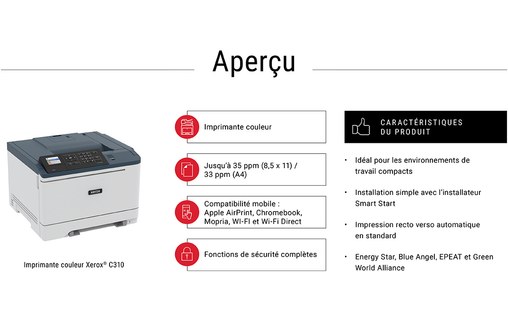 Imprimante laser Xerox C310 - WiFi, AirPrint