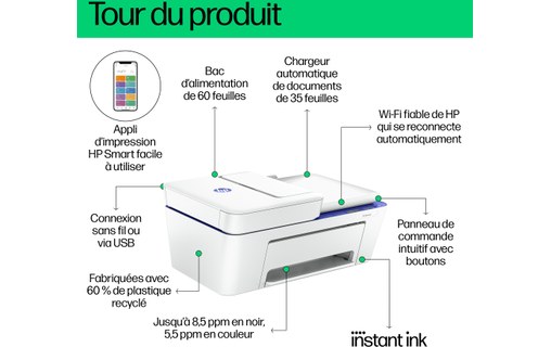 Imprimante multifonction HP DeskJet 4230e - WiFi, AirPrint