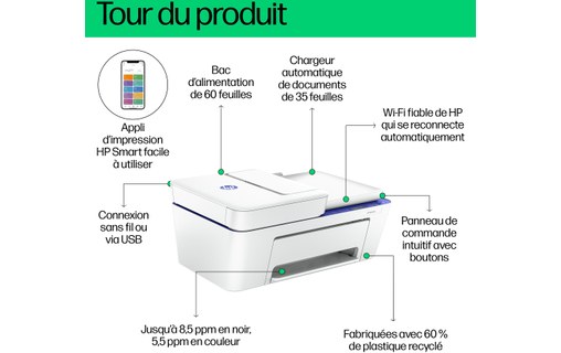 Imprimante multifonction HP DeskJet 4230e - WiFi, AirPrint