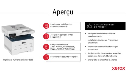 Imprimante multifonction Xerox B235 - WiFi, AirPrint