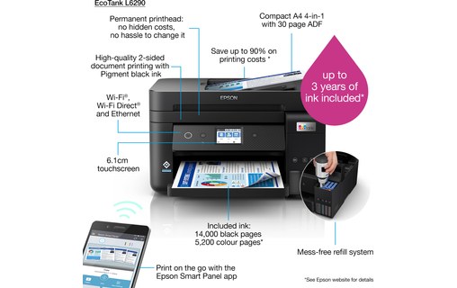 Imprimante multifonction Epson L6290 - WiFi, AirPrint