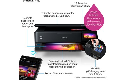 Imprimante multifonction Epson EcoTank ET-8550 / C11CJ21401 - WiFi, AirPrint