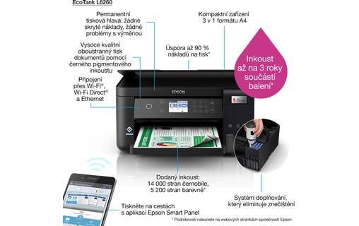 Imprimante multifonction Epson L6260 - WiFi, AirPrint