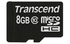 Carte microSDHC Transcend TS8GUSDC10 8 Go, NAND