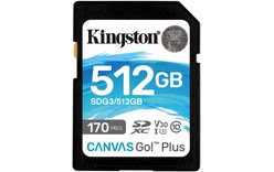 Carte SDXC Kingston Canvas Go Plus 512 Go, UHS-I, V30