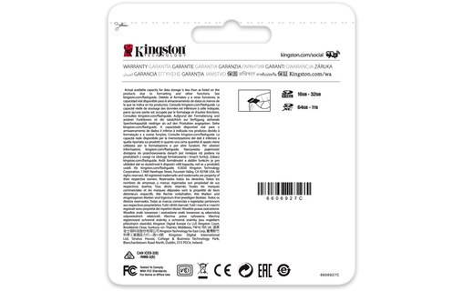 Carte SDXC Kingston Canvas Select Plus 128 Go, UHS-I, V30