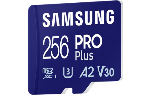 Carte microSD Samsung PRO Plus (2024) 256 Go avec adaptateur SD, UHS-I, V30