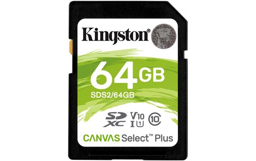Carte SDXC Kingston Canvas Select Plus 64 Go, UHS-I, V10