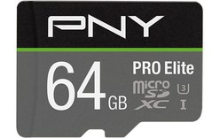 Carte microSDXC PNY PRO Elite 64 Go avec adaptateur SD, UHS-I