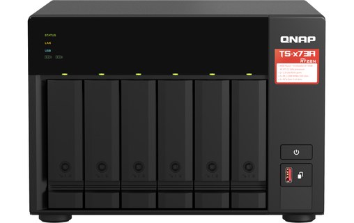 QNAP TS-673A-8G serveur de stockage NAS Tower Ethernet/LAN Noir V1500B