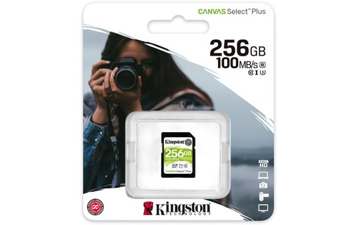 Carte SDXC Kingston Canvas Select Plus 256 Go, UHS-I, V30