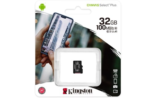 Carte microSDHC Kingston Canvas Select Plus 32 Go, UHS-I, V10
