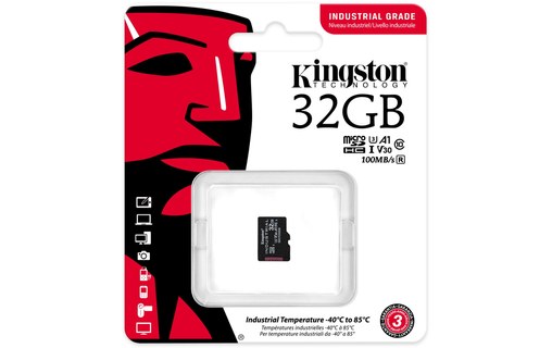 Carte microSDHC Kingston Industrial 32 Go, UHS-I, V30
