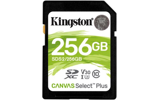 Carte SDXC Kingston Canvas Select Plus 256 Go, UHS-I, V30
