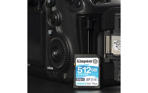 Carte SDXC Kingston Canvas Go Plus 512 Go, UHS-I, V30