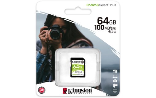 Carte SDXC Kingston Canvas Select Plus 64 Go, UHS-I, V10
