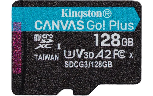 Carte microSDXC Kingston Canvas Go Plus 128 Go, UHS-I, V30
