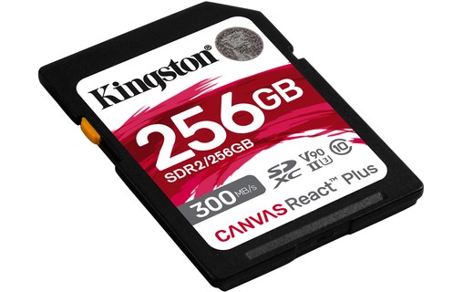 Carte SDXC Kingston Canvas React Plus 256 Go, UHS-II, V90