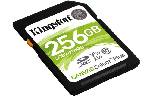 Carte SDXC Kingston Canvas Select Plus 256 Go, UHS-I, V30