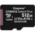 Carte microSDXC Kingston Canvas Select Plus 512 Go avec adaptateur SD, UHS-I
