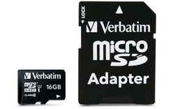 Carte microSDHC Verbatim Premium 16 Go avec adaptateur SD