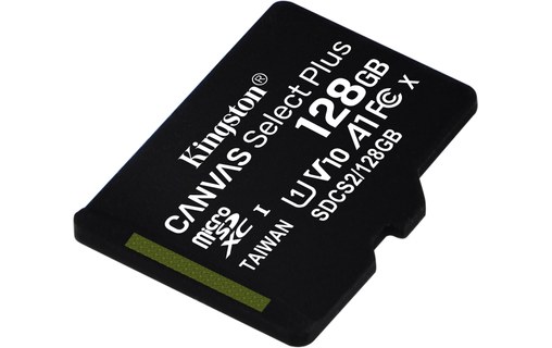 Carte microSDXC Kingston Canvas Select Plus 128 Go avec adaptateur SD, UHS-I