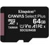Lot de 3 cartes microSDXC Kingston Canvas Select Plus 64 Go avec adaptateur SD
