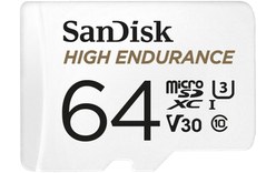 Carte microSDXC SanDisk High Endurance 64 Go avec adaptateur SD, UHS-I, V30