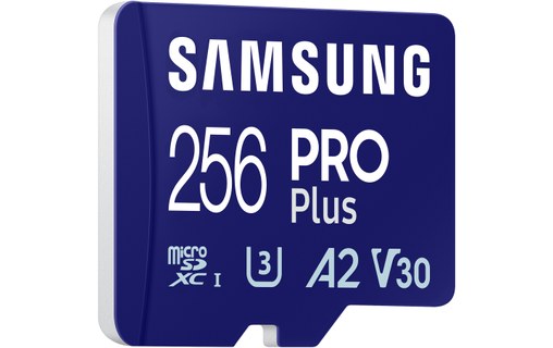 Carte microSD Samsung PRO Plus (2024) 256 Go avec adaptateur SD, UHS-I, V30