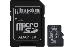 Carte microSDHC Kingston Industrial 8 Go avec adaptateur SD, UHS-I, V30