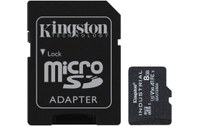 Carte microSDHC Kingston Industrial 8 Go avec adaptateur SD, UHS-I, V30
