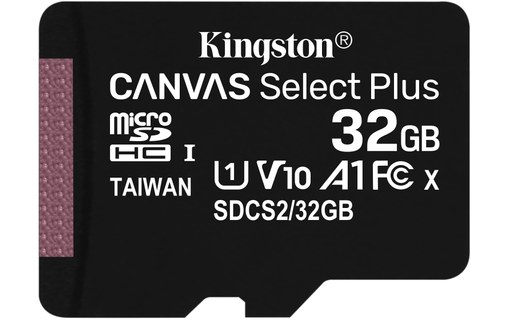 Carte microSDHC Kingston Canvas Select Plus 32 Go, UHS-I, V10