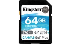 Carte SDXC Kingston Canvas Go Plus 64 Go, UHS-I, V30