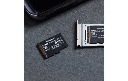 Carte microSDXC Kingston Canvas Select Plus 512 Go avec adaptateur SD, UHS-I