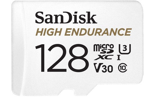 Carte microSDXC SanDisk High Endurance 128 Go avec adaptateur SD, UHS-I, V30