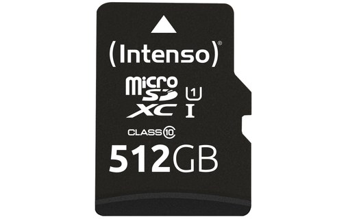 Carte microSDXC Intenso 3423493 512 Go avec adaptateur SD, UHS-I
