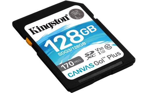 Carte SDXC Kingston Canvas Go Plus 128 Go, UHS-I, V30