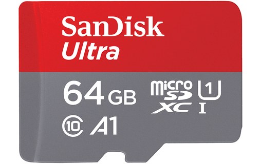 Carte microSDHC SanDisk Ultra 64 Go avec adaptateur SD, UHS-I