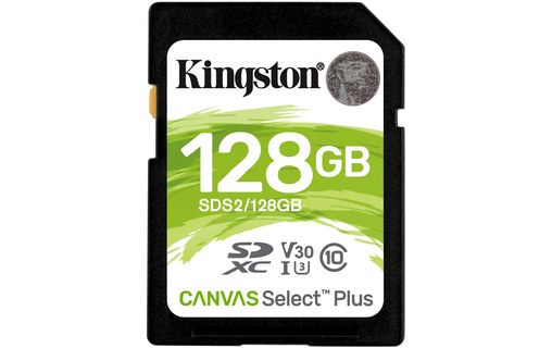 Carte SDXC Kingston Canvas Select Plus 128 Go, UHS-I, V30