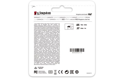 Carte microSDXC Kingston Canvas Go Plus 64 Go, UHS-I, V30