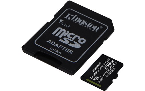 Carte microSDXC Kingston Canvas Select Plus 256 Go avec adaptateur SD, UHS-I