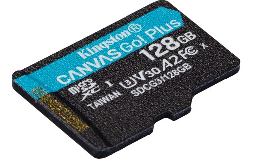 Carte microSDXC Kingston Canvas Go Plus 128 Go, UHS-I, V30